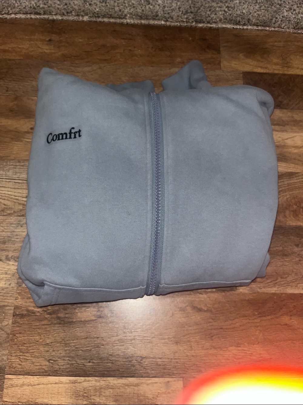 Comfrt Light Gray Zip-Up Fleece Jacket